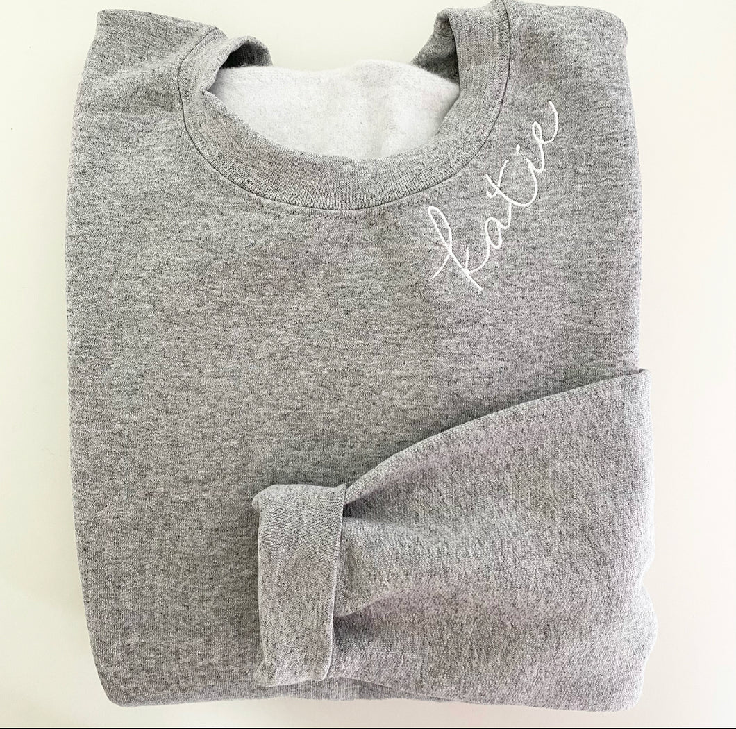 Darling Embroidered Collar Sweatshirt